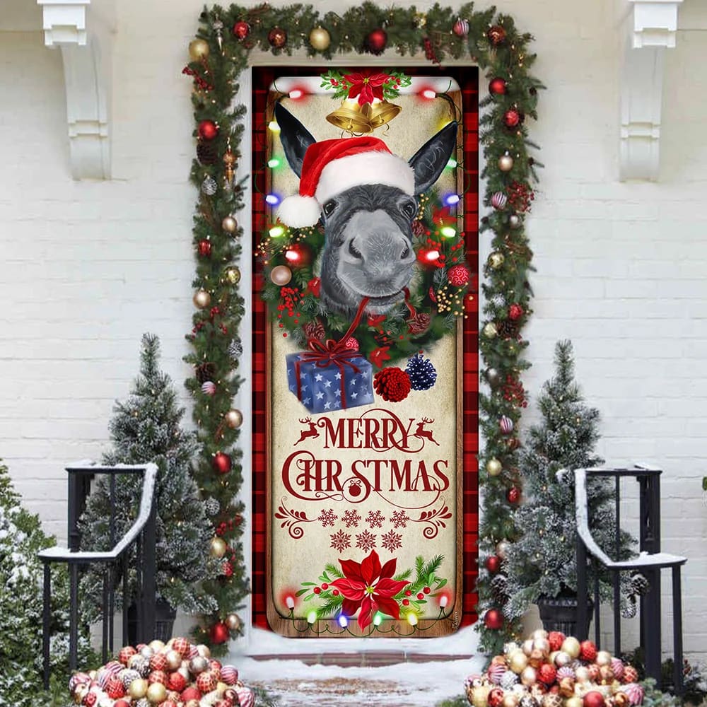 Farm Cattle Donkey Merry Christmas Door Cover Unique Gifts Doorcover 3 Farm Cattle Donkey Merry Christmas Door Cover Unique Gifts Doorcover 3