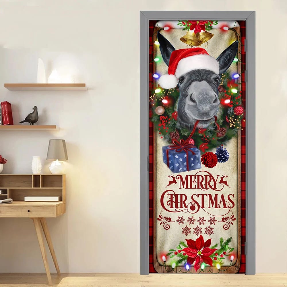 Farm Cattle Donkey Merry Christmas Door Cover Unique Gifts Doorcover 4 Farm Cattle Donkey Merry Christmas Door Cover Unique Gifts Doorcover 4