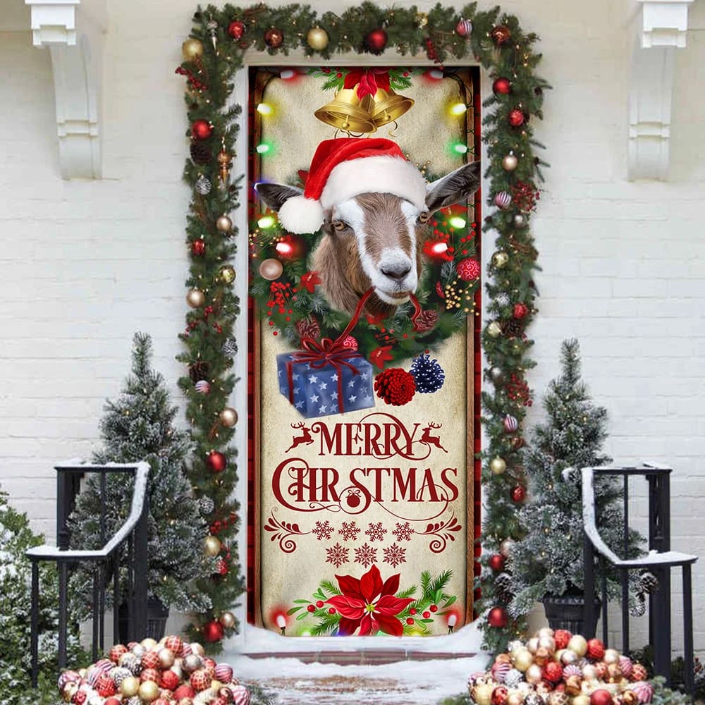 Farm Cattle Goat Merry Christmas Door Cover Unique Gifts Doorcover Holiday Decor 3 Farm Cattle Goat Merry Christmas Door Cover Unique Gifts Doorcover Holiday Decor 3