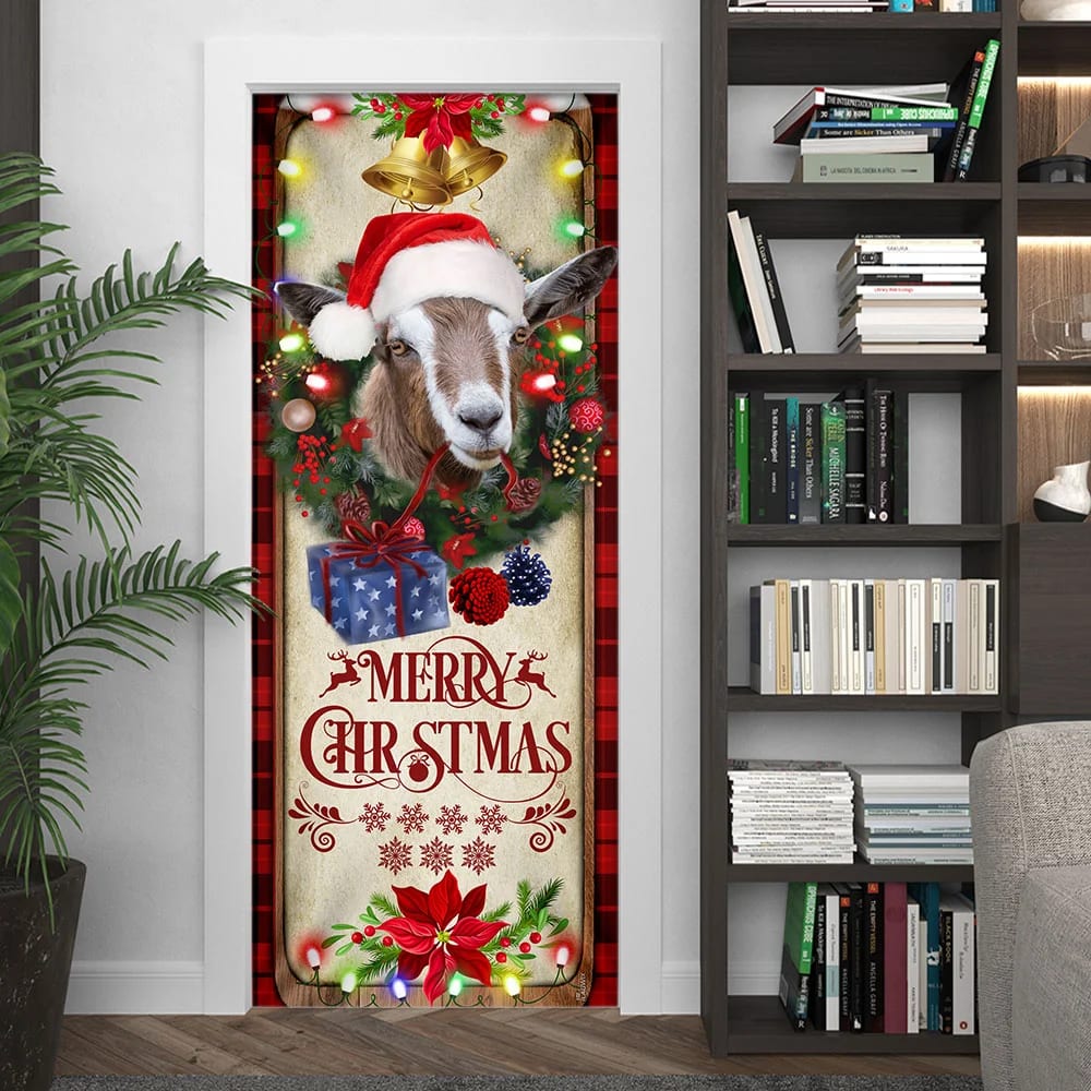 Farm Cattle Goat Merry Christmas Door Cover Unique Gifts Doorcover Holiday Decor 4 Farm Cattle Goat Merry Christmas Door Cover Unique Gifts Doorcover Holiday Decor 4