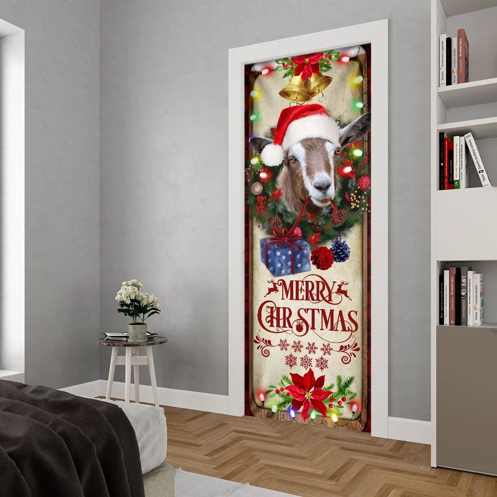 Farm Cattle Goat Merry Christmas Door Cover Unique Gifts Doorcover Holiday Decor 5 Farm Cattle Goat Merry Christmas Door Cover Unique Gifts Doorcover Holiday Decor 5