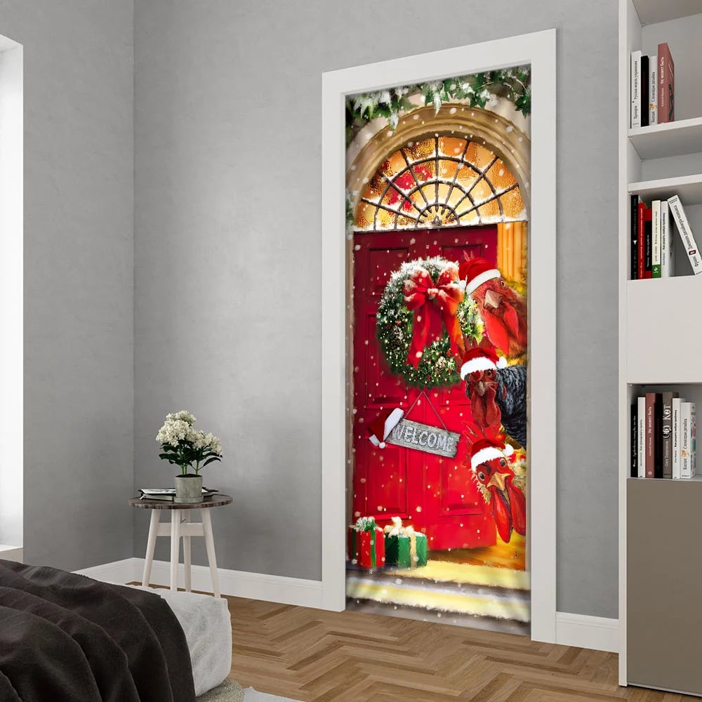 Farmhouse Chicken Christmas Door Cover Unique Gifts Doorcover 5 Farmhouse Chicken Christmas Door Cover Unique Gifts Doorcover 5