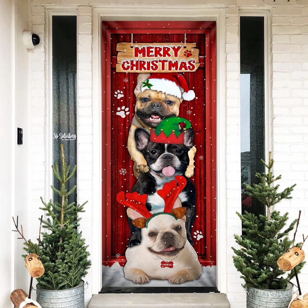 Frenchie Merry Christmas Door Cover Unique Gifts Doorcover Housewarming Gifts 2 Frenchie Merry Christmas Door Cover Unique Gifts Doorcover Housewarming Gifts 2