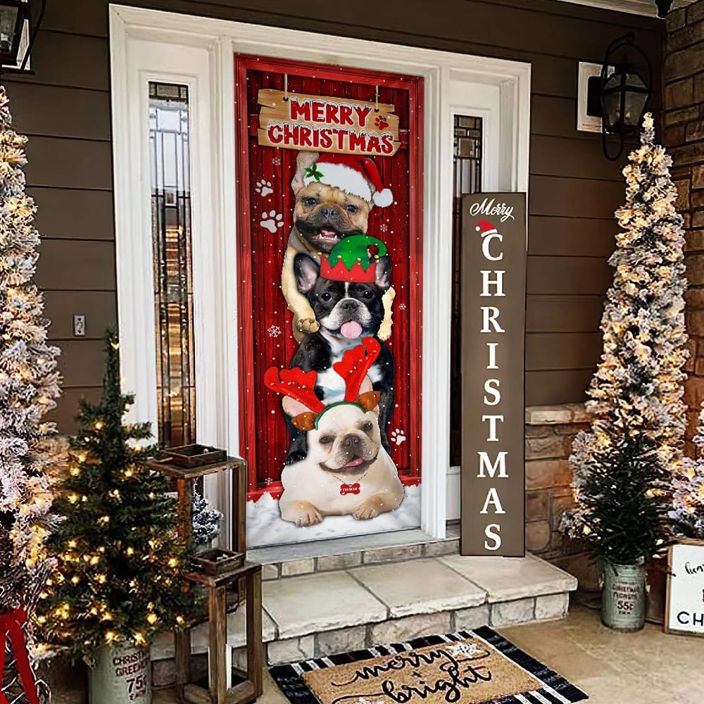 Frenchie Merry Christmas Door Cover Unique Gifts Doorcover Housewarming Gifts 3 Frenchie Merry Christmas Door Cover Unique Gifts Doorcover Housewarming Gifts 3