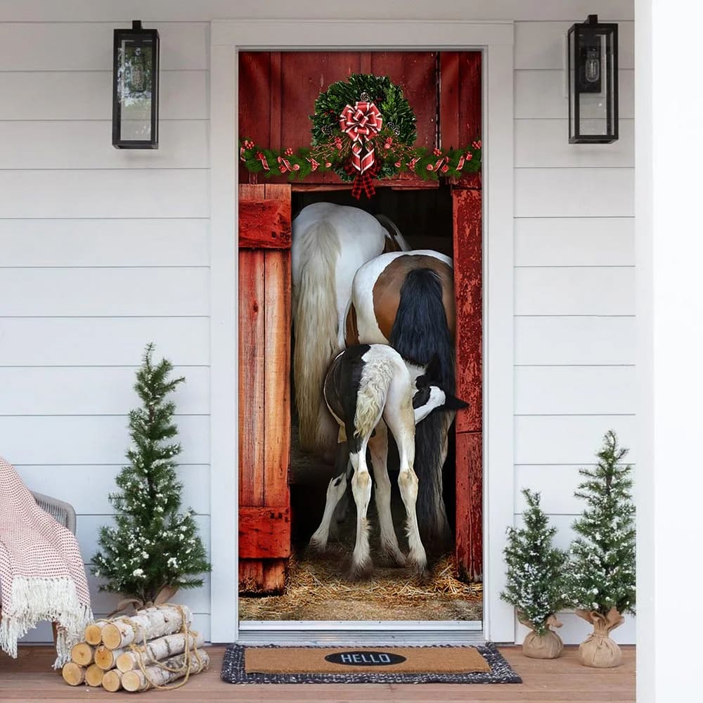 Funny Family Horse Door Cover Unique Gifts Doorcover Christmas Gift For Friends 1 Funny Family Horse Door Cover Unique Gifts Doorcover Christmas Gift For Friends 1