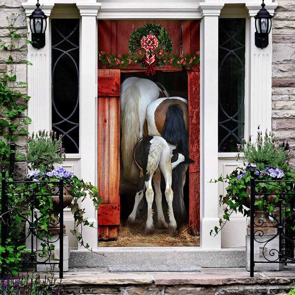 Funny Family Horse Door Cover Unique Gifts Doorcover Christmas Gift For Friends 3 Funny Family Horse Door Cover Unique Gifts Doorcover Christmas Gift For Friends 3
