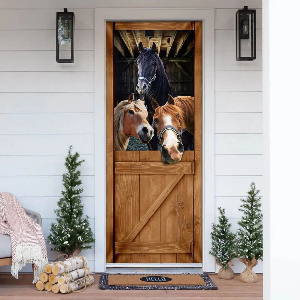 Funny Horses Door Cover Unique Gifts Doorcover Housewarming Gifts 1 Funny Horses Door Cover Unique Gifts Doorcover Housewarming Gifts 1