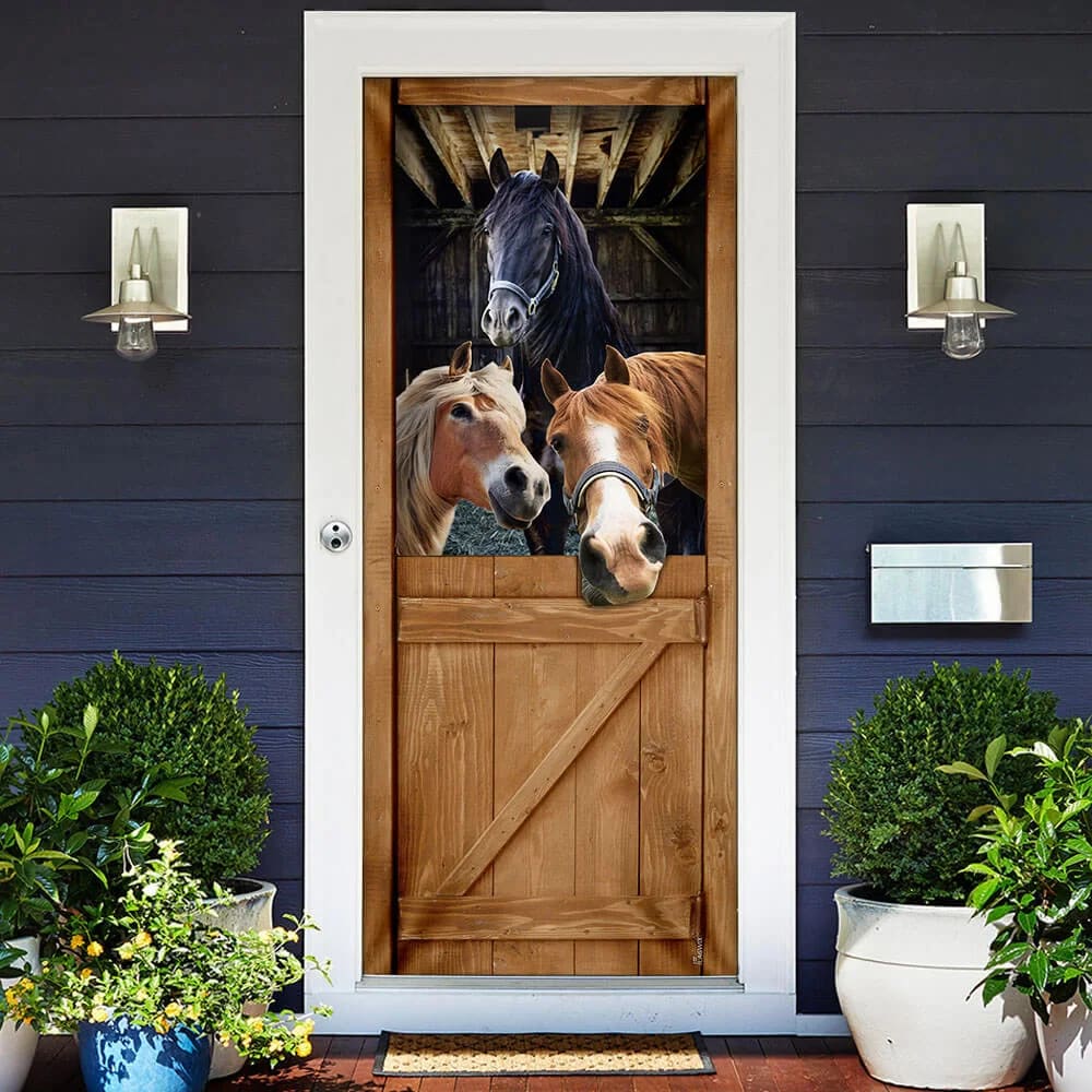 Funny Horses Door Cover Unique Gifts Doorcover Housewarming Gifts 2 Funny Horses Door Cover Unique Gifts Doorcover Housewarming Gifts 2