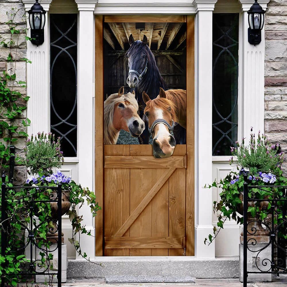 Funny Horses Door Cover Unique Gifts Doorcover Housewarming Gifts 3 Funny Horses Door Cover Unique Gifts Doorcover Housewarming Gifts 3