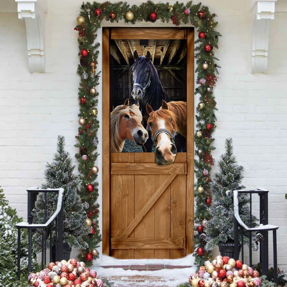 Funny Horses Door Cover Unique Gifts Doorcover Housewarming Gifts 4 Funny Horses Door Cover Unique Gifts Doorcover Housewarming Gifts 4