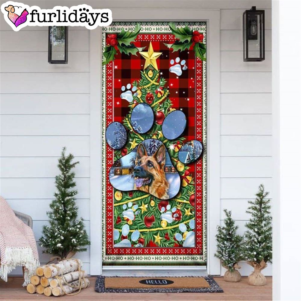 German Shepherd. Dog Paw Christmas Door Cover Xmas Gifts For Pet Lovers Christmas Gift For Friends German Shepherd. Dog Paw Christmas Door Cover Xmas Gifts For Pet Lovers Christmas Gift For Friends
