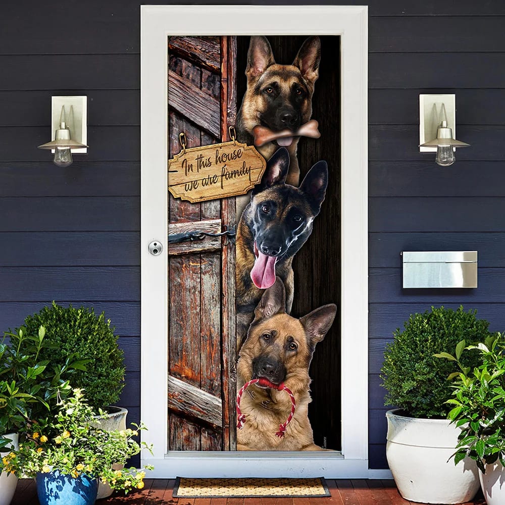 German Shepherd. We Are Family Door Cover Xmas Outdoor Decoration Gifts For Dog Lovers 2 German Shepherd. We Are Family Door Cover Xmas Outdoor Decoration Gifts For Dog Lovers 2