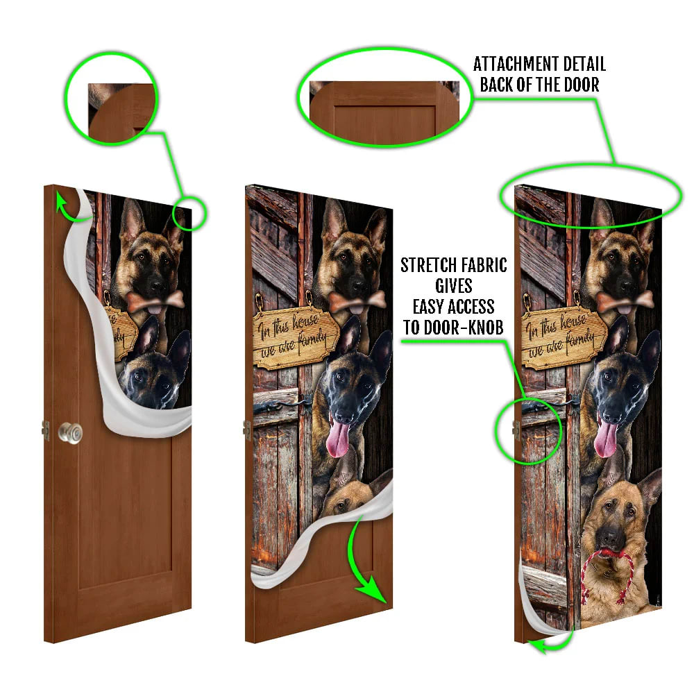 German Shepherd. We Are Family Door Cover Xmas Outdoor Decoration Gifts For Dog Lovers 4 German Shepherd. We Are Family Door Cover Xmas Outdoor Decoration Gifts For Dog Lovers 4