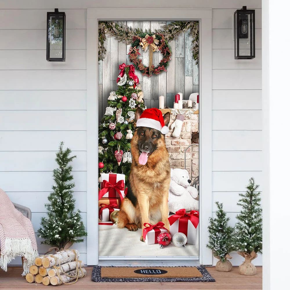 German Shepherd Christmas Door Cover Xmas Outdoor Decoration Gifts For Dog Lovers 1 German Shepherd Christmas Door Cover Xmas Outdoor Decoration Gifts For Dog Lovers 1