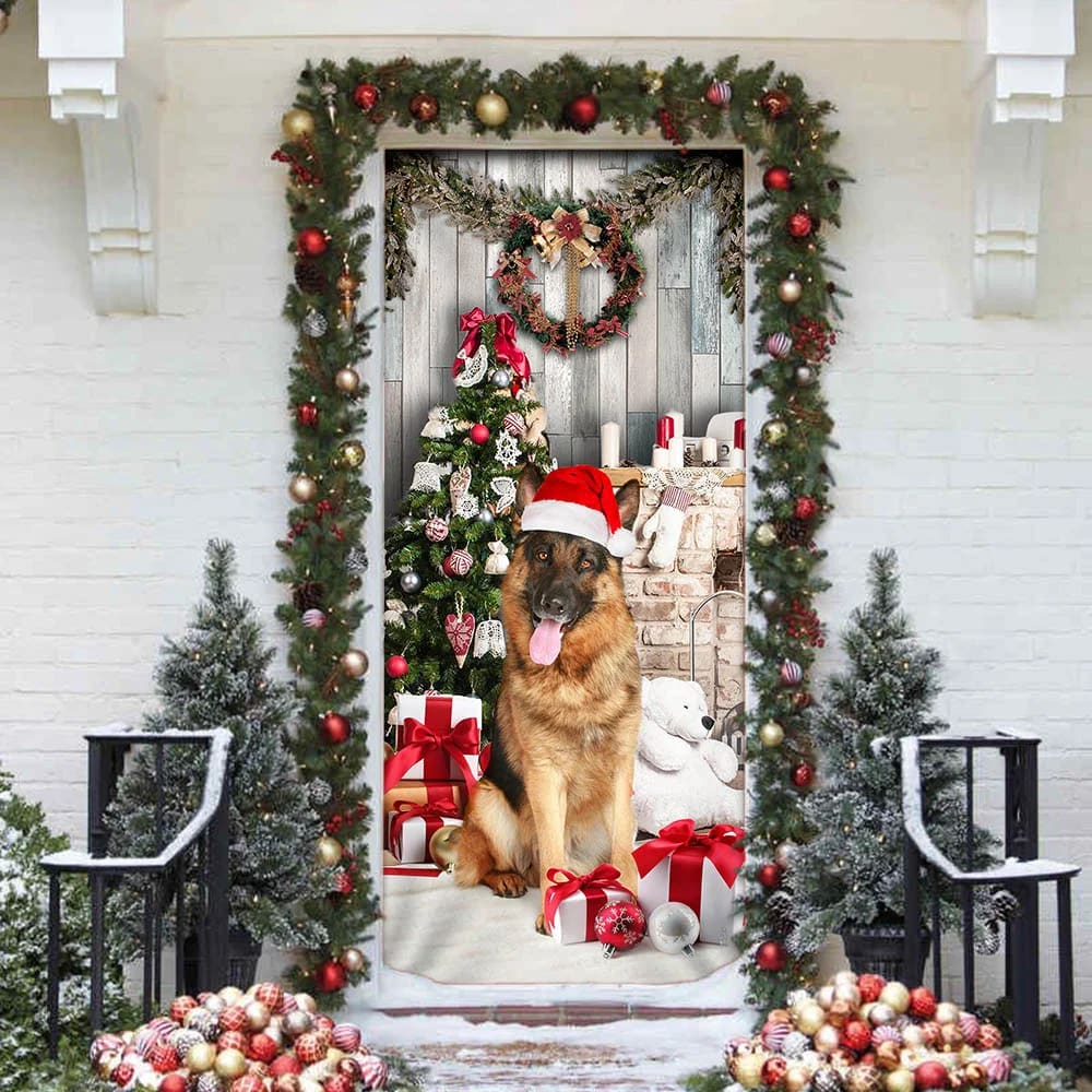 German Shepherd Christmas Door Cover Xmas Outdoor Decoration Gifts For Dog Lovers 4 German Shepherd Christmas Door Cover Xmas Outdoor Decoration Gifts For Dog Lovers 4