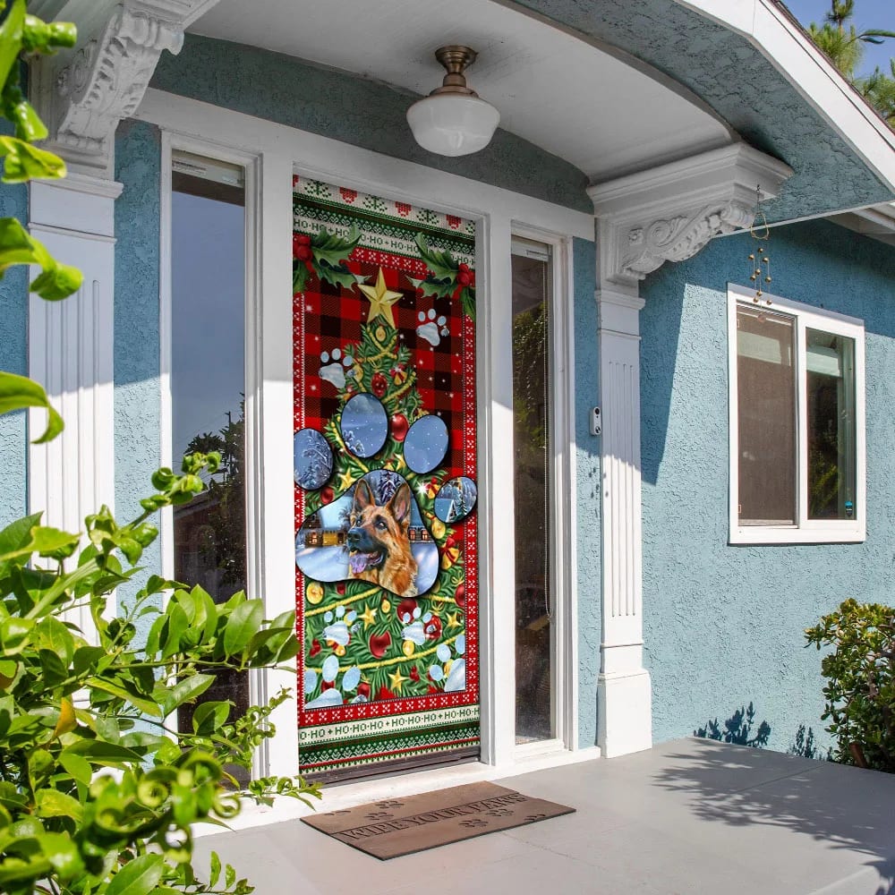 German Shepherd Dog Paw Christmas Door Cover Xmas Outdoor Decoration Gifts For Dog Lovers 5 German Shepherd Dog Paw Christmas Door Cover Xmas Outdoor Decoration Gifts For Dog Lovers 5