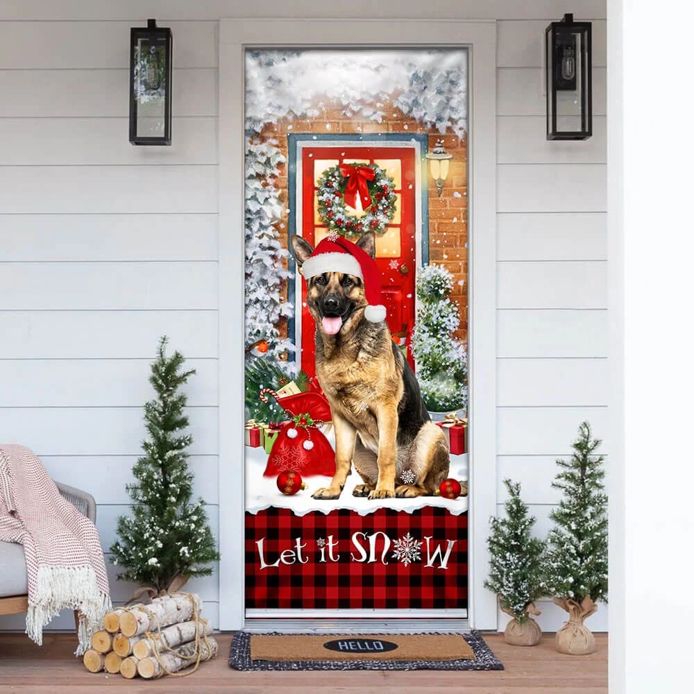 German Shepherd Door Cover Let It Snow Christmas Door Cover Xmas Outdoor Decoration Gifts For Dog Lovers 1 German Shepherd Door Cover Let It Snow Christmas Door Cover Xmas Outdoor Decoration Gifts For Dog Lovers 1
