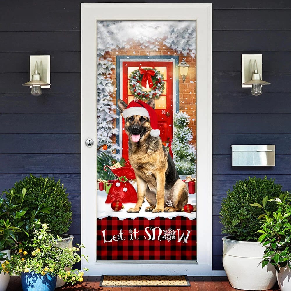 German Shepherd Door Cover Let It Snow Christmas Door Cover Xmas Outdoor Decoration Gifts For Dog Lovers 2 German Shepherd Door Cover Let It Snow Christmas Door Cover Xmas Outdoor Decoration Gifts For Dog Lovers 2