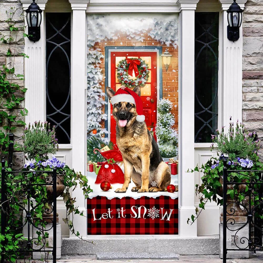 German Shepherd Door Cover Let It Snow Christmas Door Cover Xmas Outdoor Decoration Gifts For Dog Lovers 3 German Shepherd Door Cover Let It Snow Christmas Door Cover Xmas Outdoor Decoration Gifts For Dog Lovers 3