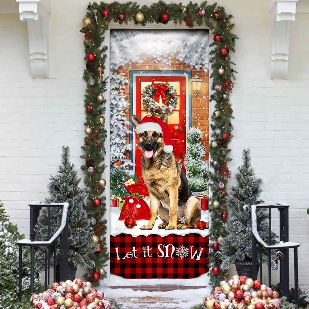 German Shepherd Door Cover Let It Snow Christmas Door Cover Xmas Outdoor Decoration Gifts For Dog Lovers 4 German Shepherd Door Cover Let It Snow Christmas Door Cover Xmas Outdoor Decoration Gifts For Dog Lovers 4