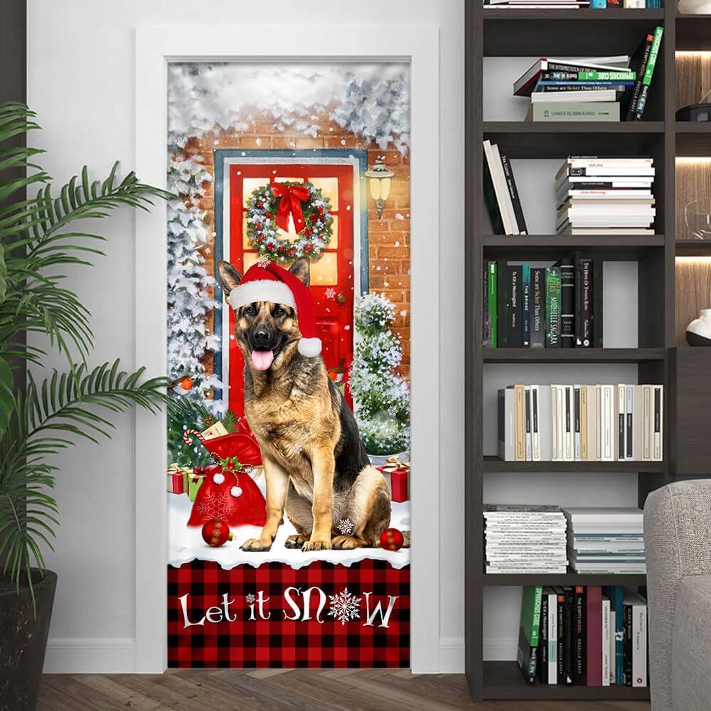 German Shepherd Door Cover Let It Snow Christmas Door Cover Xmas Outdoor Decoration Gifts For Dog Lovers 5 German Shepherd Door Cover Let It Snow Christmas Door Cover Xmas Outdoor Decoration Gifts For Dog Lovers 5