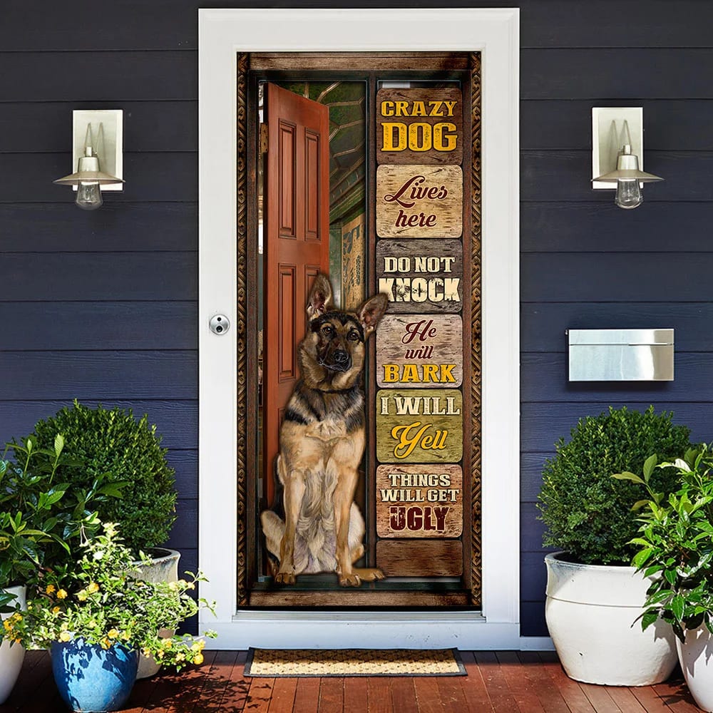 German Shepherd Door Cover Xmas Outdoor Decoration Gifts For Dog Lovers 2 German Shepherd Door Cover Xmas Outdoor Decoration Gifts For Dog Lovers 2