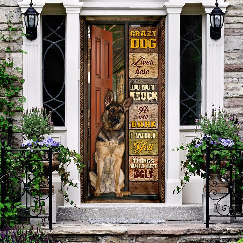 German Shepherd Door Cover Xmas Outdoor Decoration Gifts For Dog Lovers 3 German Shepherd Door Cover Xmas Outdoor Decoration Gifts For Dog Lovers 3