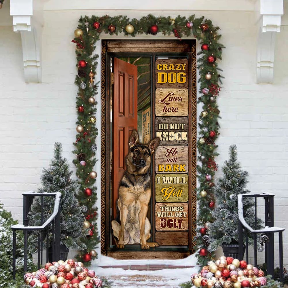 German Shepherd Door Cover Xmas Outdoor Decoration Gifts For Dog Lovers 4 German Shepherd Door Cover Xmas Outdoor Decoration Gifts For Dog Lovers 4