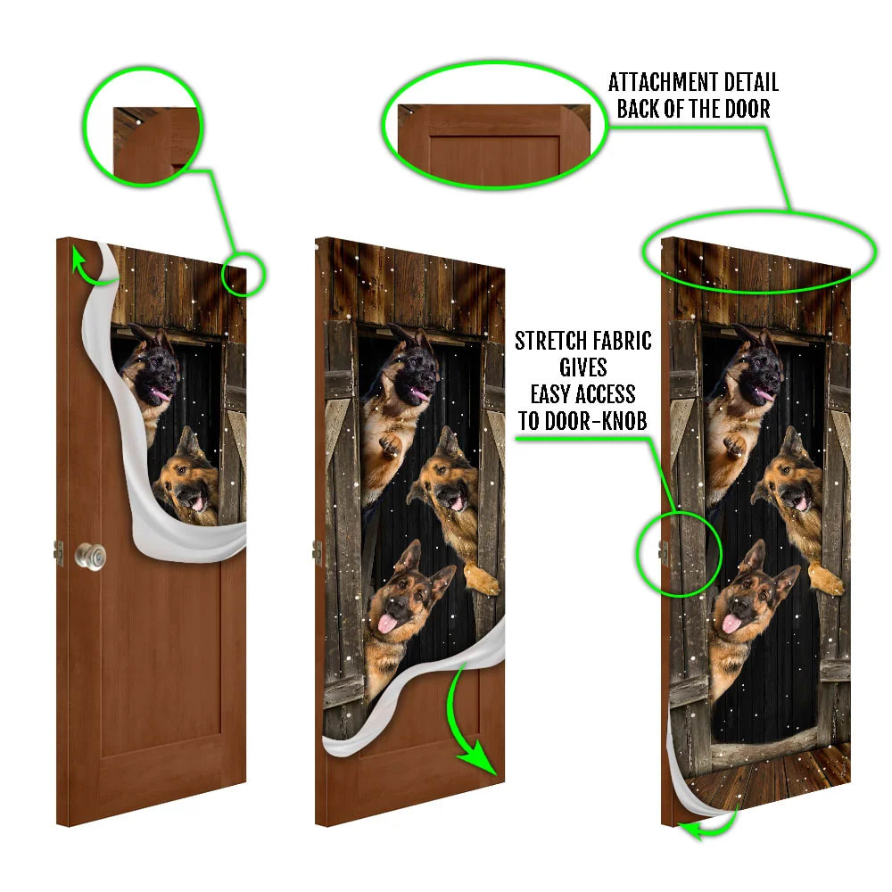 German Shepherd Happy Farmhouse Door Cover Xmas Outdoor Decoration Gifts For Dog Lovers 5 German Shepherd Happy Farmhouse Door Cover Xmas Outdoor Decoration Gifts For Dog Lovers 5