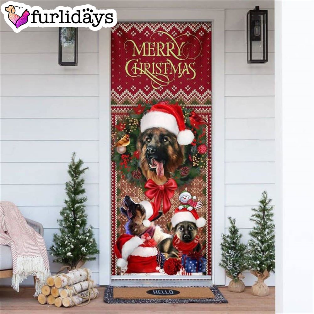 German Shepherd Happy House Christmas Door Cover Xmas Gifts For Pet Lovers Christmas Decor German Shepherd Happy House Christmas Door Cover Xmas Gifts For Pet Lovers Christmas Decor