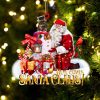 Golden Retriever With Santa Clause Christmas Ornament – Car Ornaments – Gift For Dog Lovers