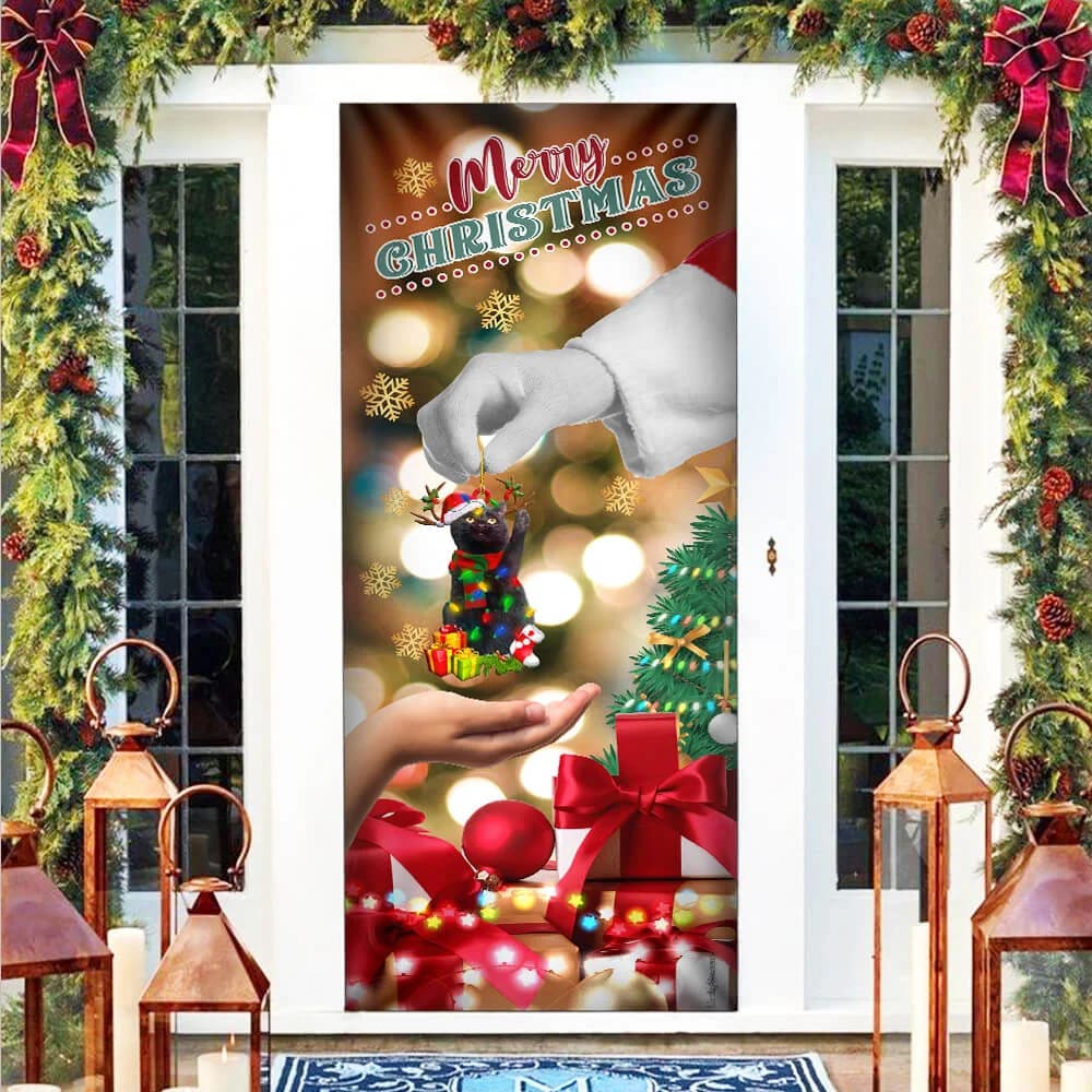 Give Black Cat Dog Door Cover Christmas Door Cover 3 Give Black Cat Dog Door Cover Christmas Door Cover 3