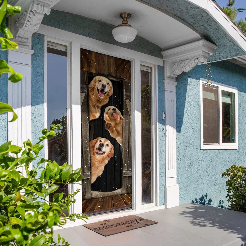 Golden Retriever Happy Farmhouse Door Cover Xmas Outdoor Decoration Gifts For Dog Lovers 4 Golden Retriever Happy Farmhouse Door Cover Xmas Outdoor Decoration Gifts For Dog Lovers 4
