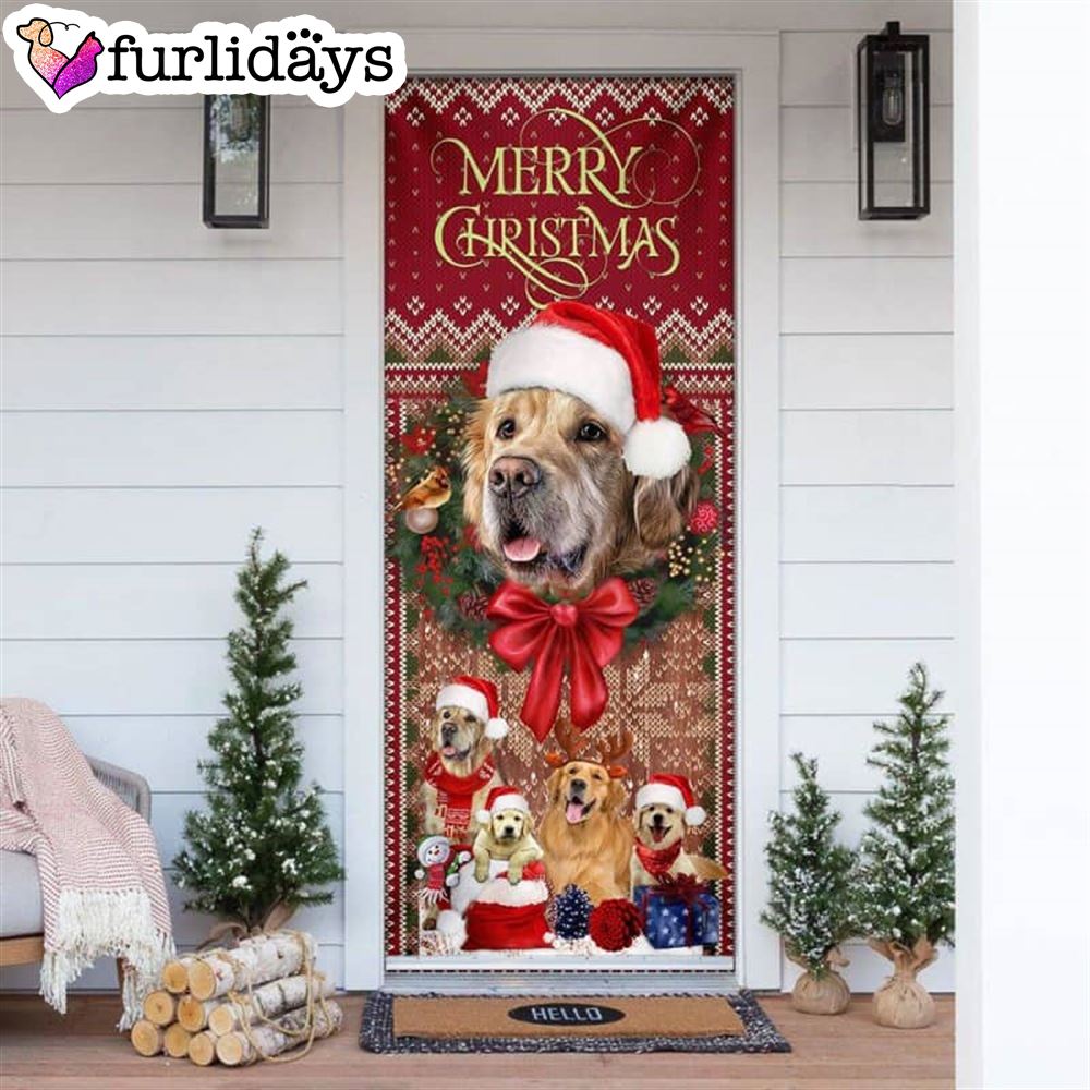 Golden Retriever Happy House Christmas Door Cover Xmas Gifts For Pet Lovers Christmas Decor Golden Retriever Happy House Christmas Door Cover Xmas Gifts For Pet Lovers Christmas Decor