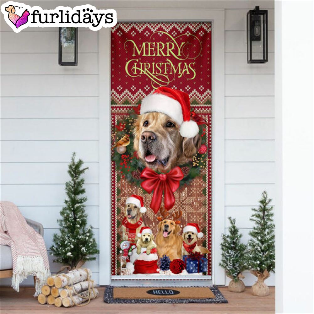 Golden Retriever Happy House Christmas Door Cover Xmas Outdoor Decoration Gifts For Dog Lovers 6 Golden Retriever Happy House Christmas Door Cover Xmas Outdoor Decoration Gifts For Dog Lovers 6