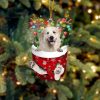 Grey French Bulldog In Snow Pocket Christmas Ornament – Two Sided Christmas Plastic Hanging