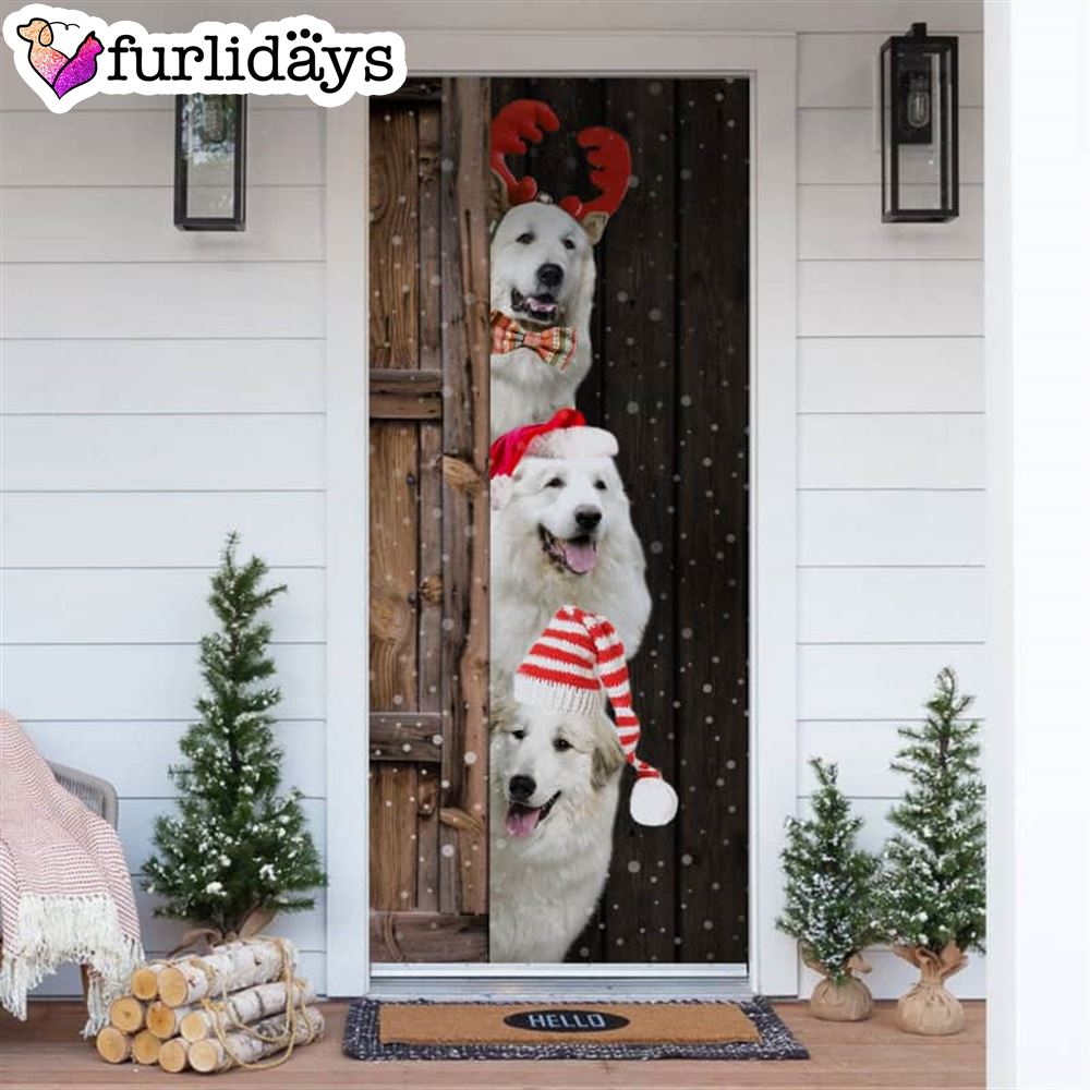 Great Pyrenees Christmas Door Cover Xmas Gifts For Pet Lovers Christmas Decor Great Pyrenees Christmas Door Cover Xmas Gifts For Pet Lovers Christmas Decor
