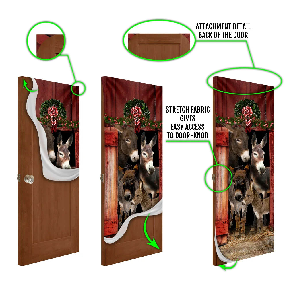 Happy Family Donkey Door Cover Unique Gifts Doorcover Holiday Decor 6 Happy Family Donkey Door Cover Unique Gifts Doorcover Holiday Decor 6