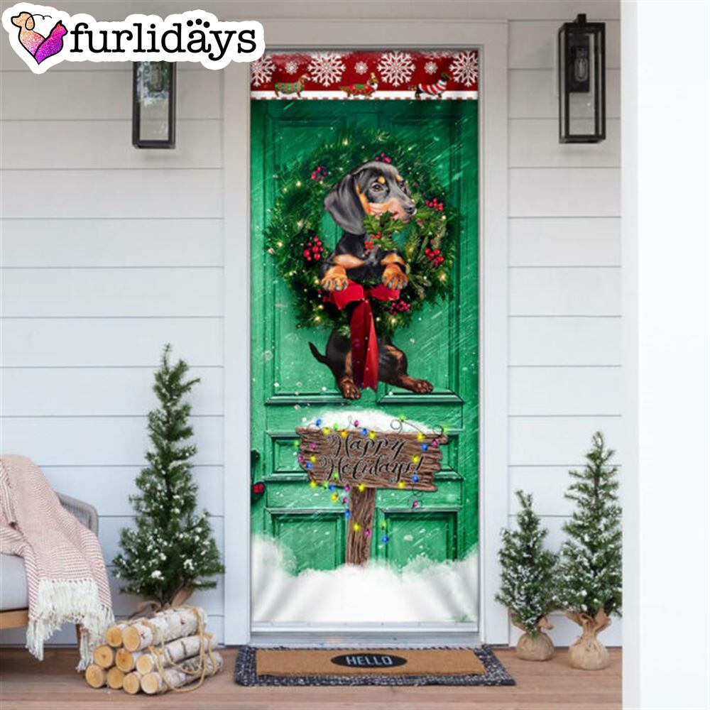 Happy Holiday Dachshund Door Cover Unique Gifts Doorcover Holiday Decor 6 Happy Holiday Dachshund Door Cover Unique Gifts Doorcover Holiday Decor 6