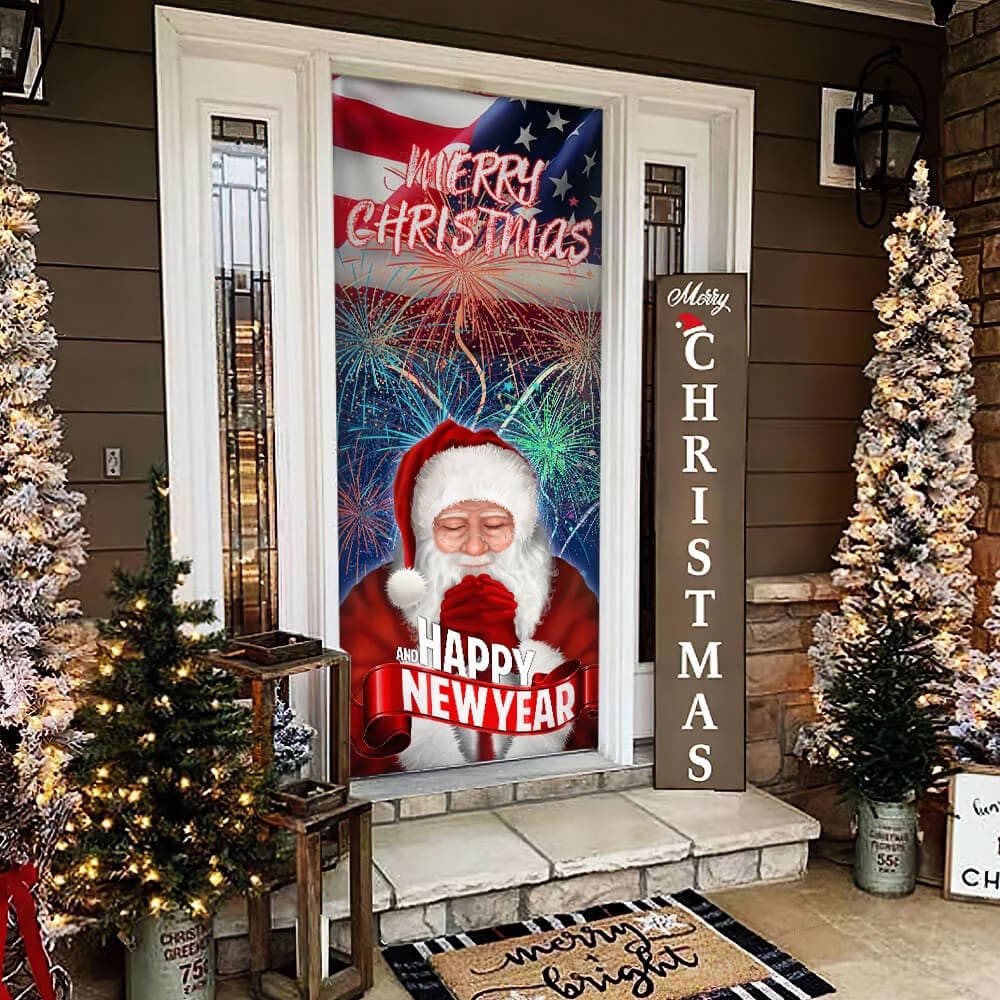 Happy New Year And Merry Christmas Door Cove Christmas Outdoor Decoration Unique Gifts Doorcover 2 Happy New Year And Merry Christmas Door Cove Christmas Outdoor Decoration Unique Gifts Doorcover 2