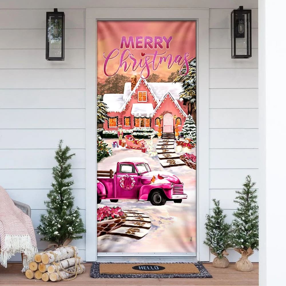 Happy Pink Christmas Door Cover Door Christmas Cover Christmas Outdoor Decoration Unique Gifts Doorcover 1 Happy Pink Christmas Door Cover Door Christmas Cover Christmas Outdoor Decoration Unique Gifts Doorcover 1