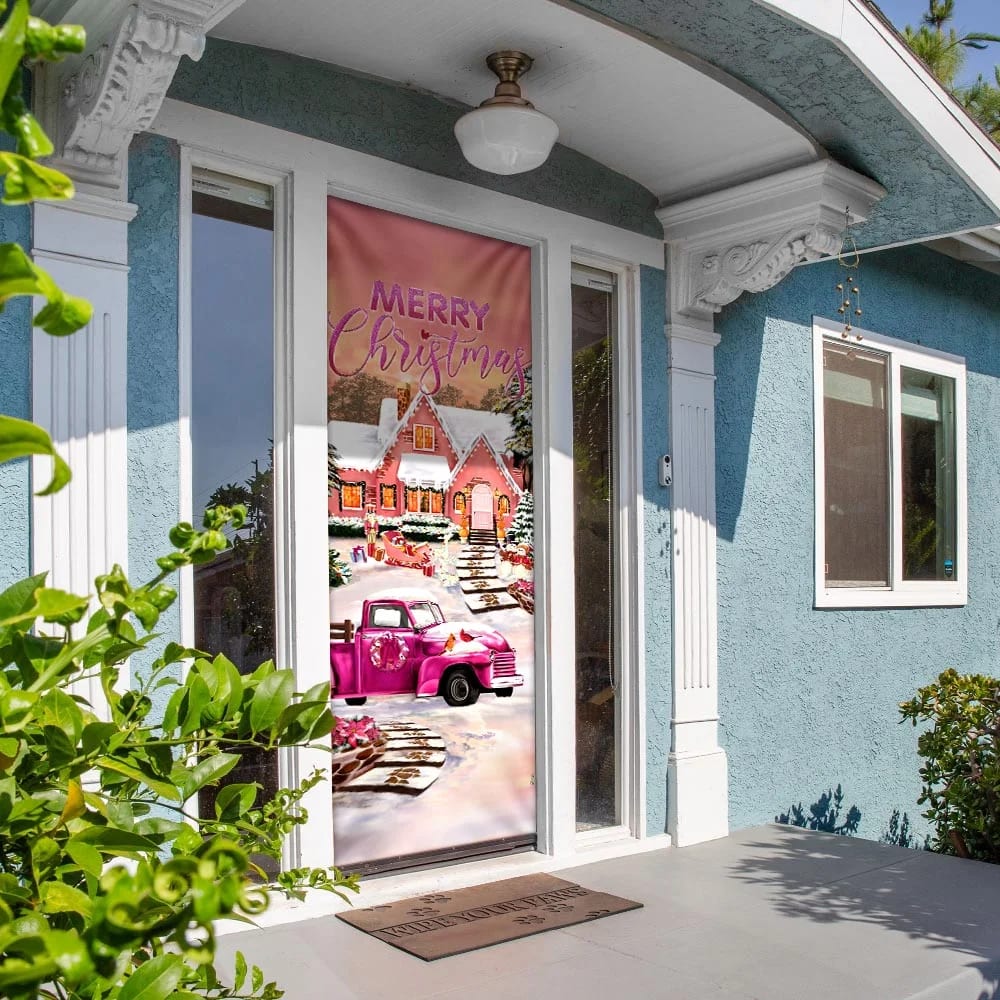 Happy Pink Christmas Door Cover Door Christmas Cover Christmas Outdoor Decoration Unique Gifts Doorcover 5 Happy Pink Christmas Door Cover Door Christmas Cover Christmas Outdoor Decoration Unique Gifts Doorcover 5