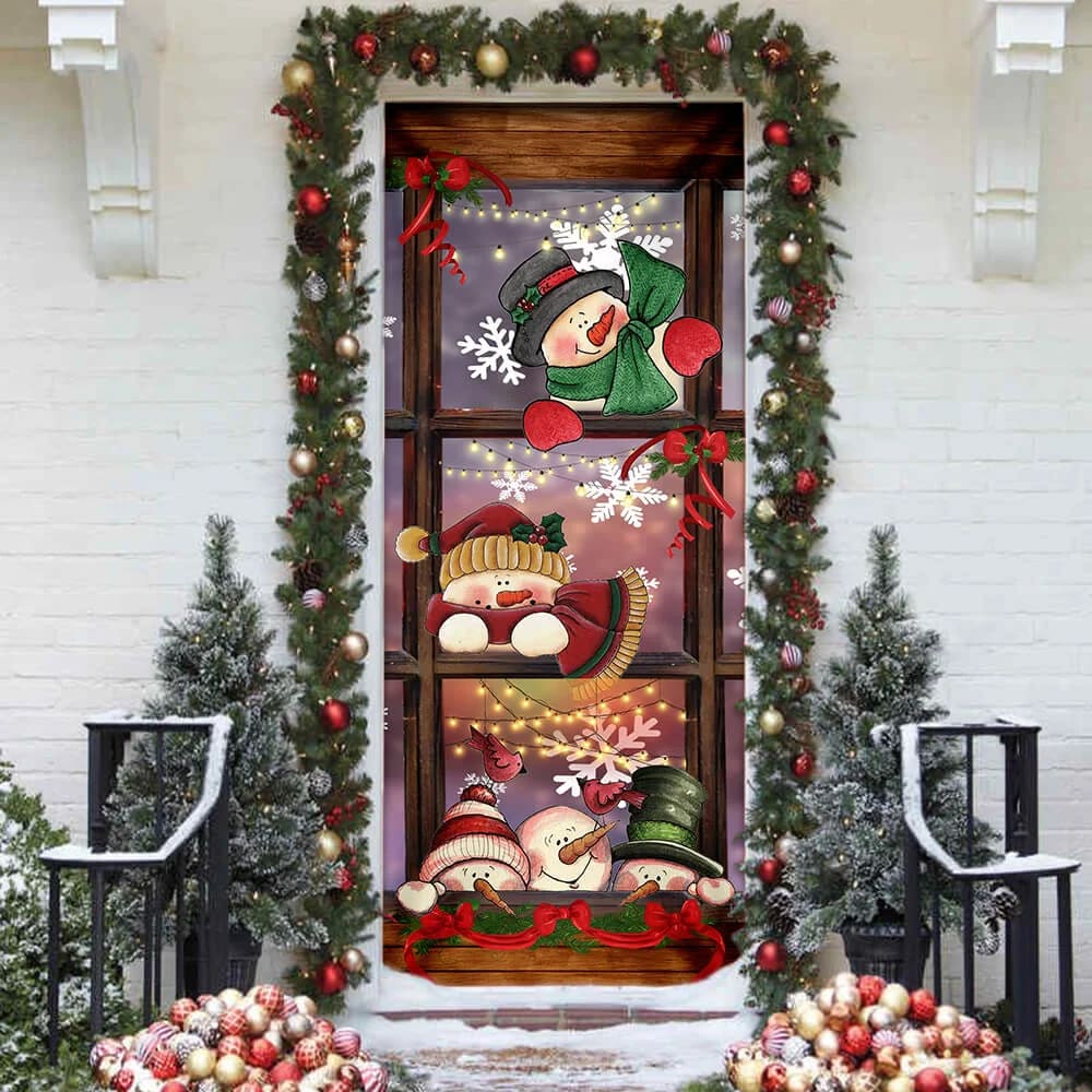 Happy Three Snowmen Door Cover Door Christmas Cover Christmas Outdoor Decoration Unique Gifts Doorcover 3 Happy Three Snowmen Door Cover Door Christmas Cover Christmas Outdoor Decoration Unique Gifts Doorcover 3