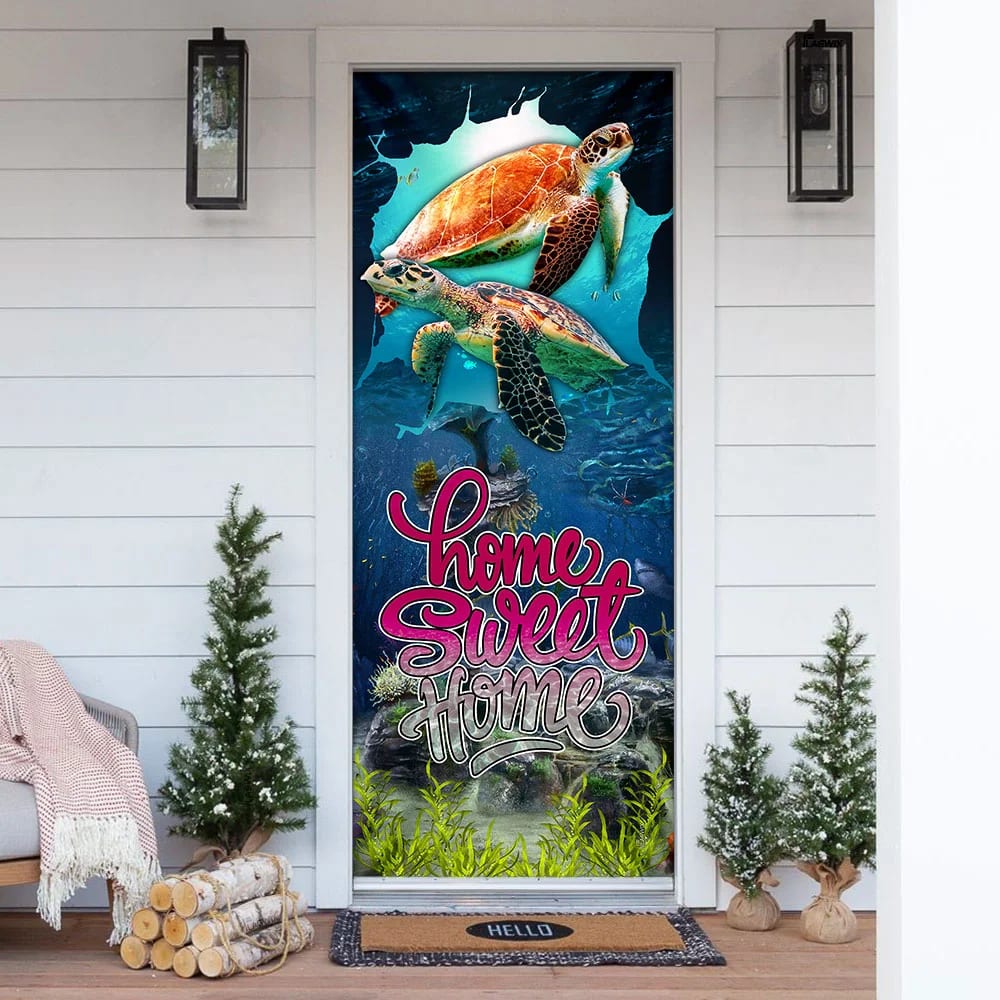 Home Sweet Home. Turtle Lover Door Cover Unique Gifts Doorcover Holiday Decor 1 Home Sweet Home. Turtle Lover Door Cover Unique Gifts Doorcover Holiday Decor 1