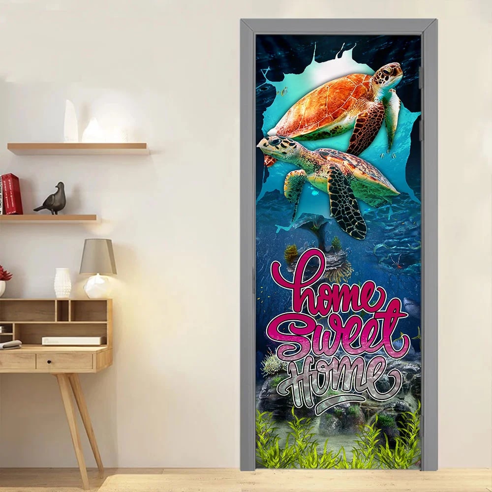Home Sweet Home. Turtle Lover Door Cover Unique Gifts Doorcover Holiday Decor 4 Home Sweet Home. Turtle Lover Door Cover Unique Gifts Doorcover Holiday Decor 4