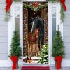 Horse Christmas Door Couple Happy Couple Christmas Outdoor Decoration Unique Gifts Doorcover 1