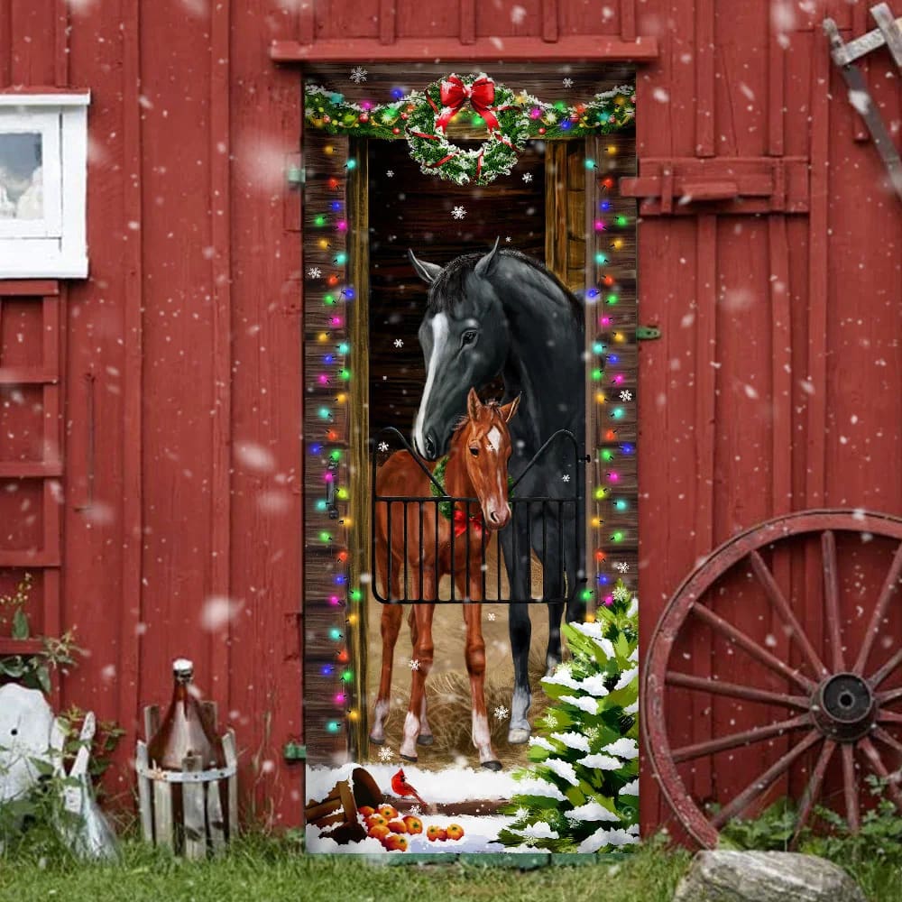 Horse Christmas Door Couple Happy Couple Christmas Outdoor Decoration Unique Gifts Doorcover 4 Horse Christmas Door Couple Happy Couple Christmas Outdoor Decoration Unique Gifts Doorcover 4