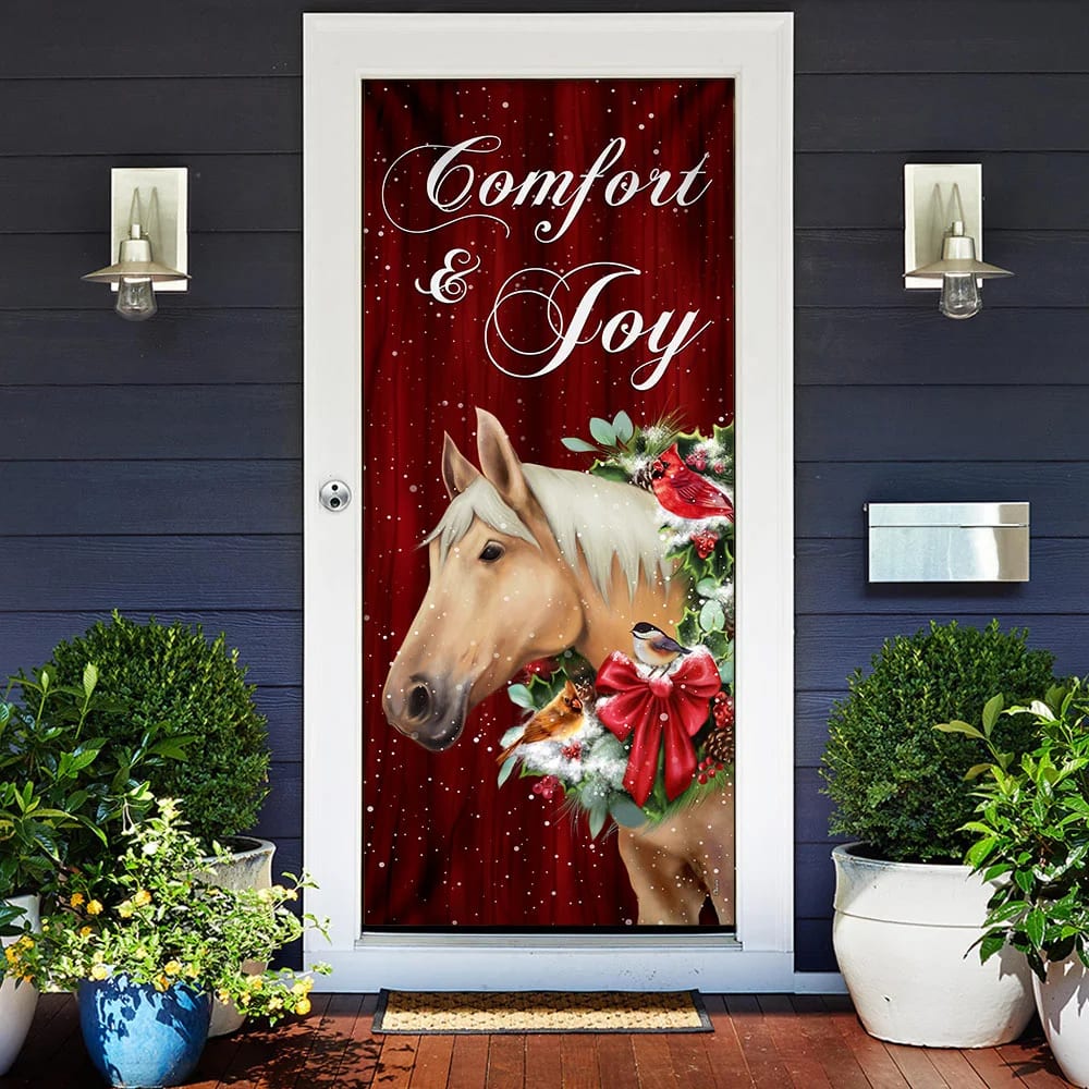 Horse Comfort And Joy Christmas Door Cover Christmas Outdoor Decoration Unique Gifts Doorcover 2 Horse Comfort And Joy Christmas Door Cover Christmas Outdoor Decoration Unique Gifts Doorcover 2