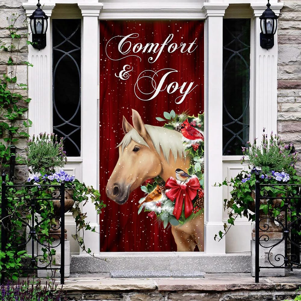 Horse Comfort And Joy Christmas Door Cover Christmas Outdoor Decoration Unique Gifts Doorcover 3 Horse Comfort And Joy Christmas Door Cover Christmas Outdoor Decoration Unique Gifts Doorcover 3