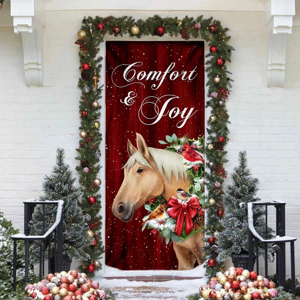 Horse Comfort And Joy Christmas Door Cover Christmas Outdoor Decoration Unique Gifts Doorcover 4 Horse Comfort And Joy Christmas Door Cover Christmas Outdoor Decoration Unique Gifts Doorcover 4